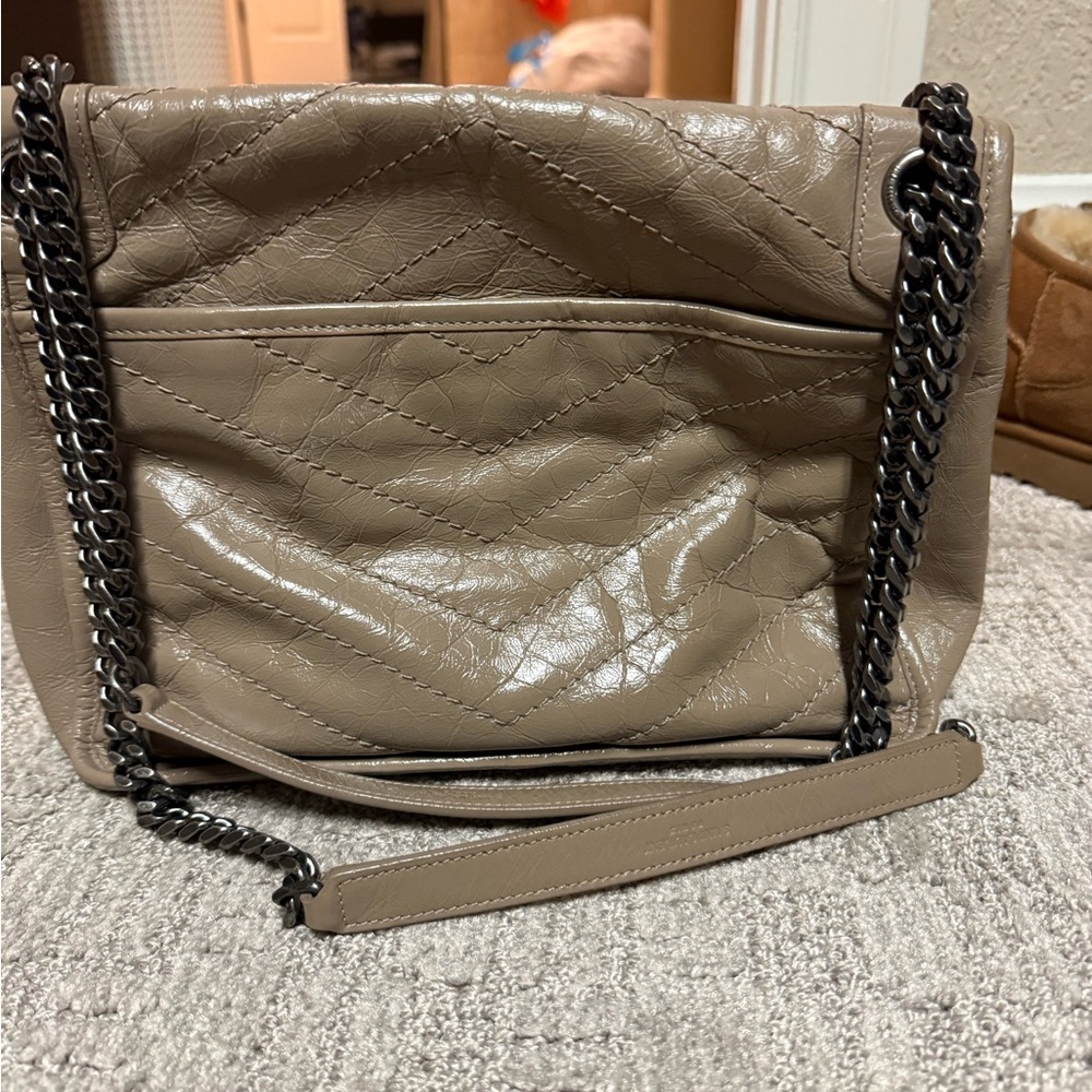 Yves Saint Laurent Taupe Quilted Leather Bag - Picture 4 of 13